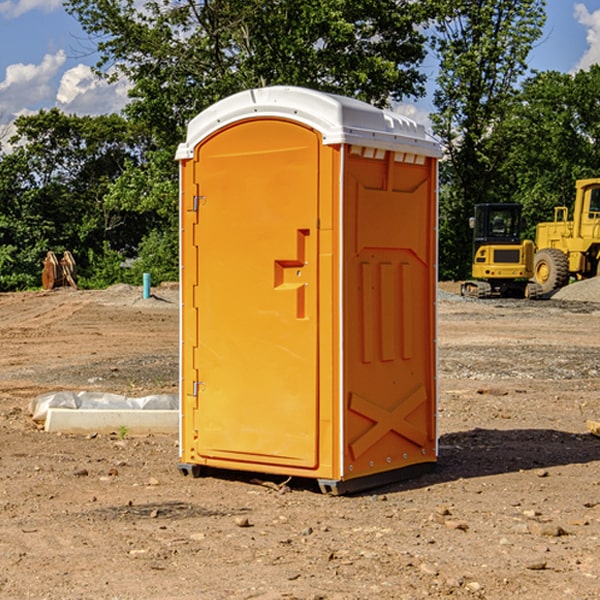 how often are the porta potties cleaned and serviced during a rental period in Dante